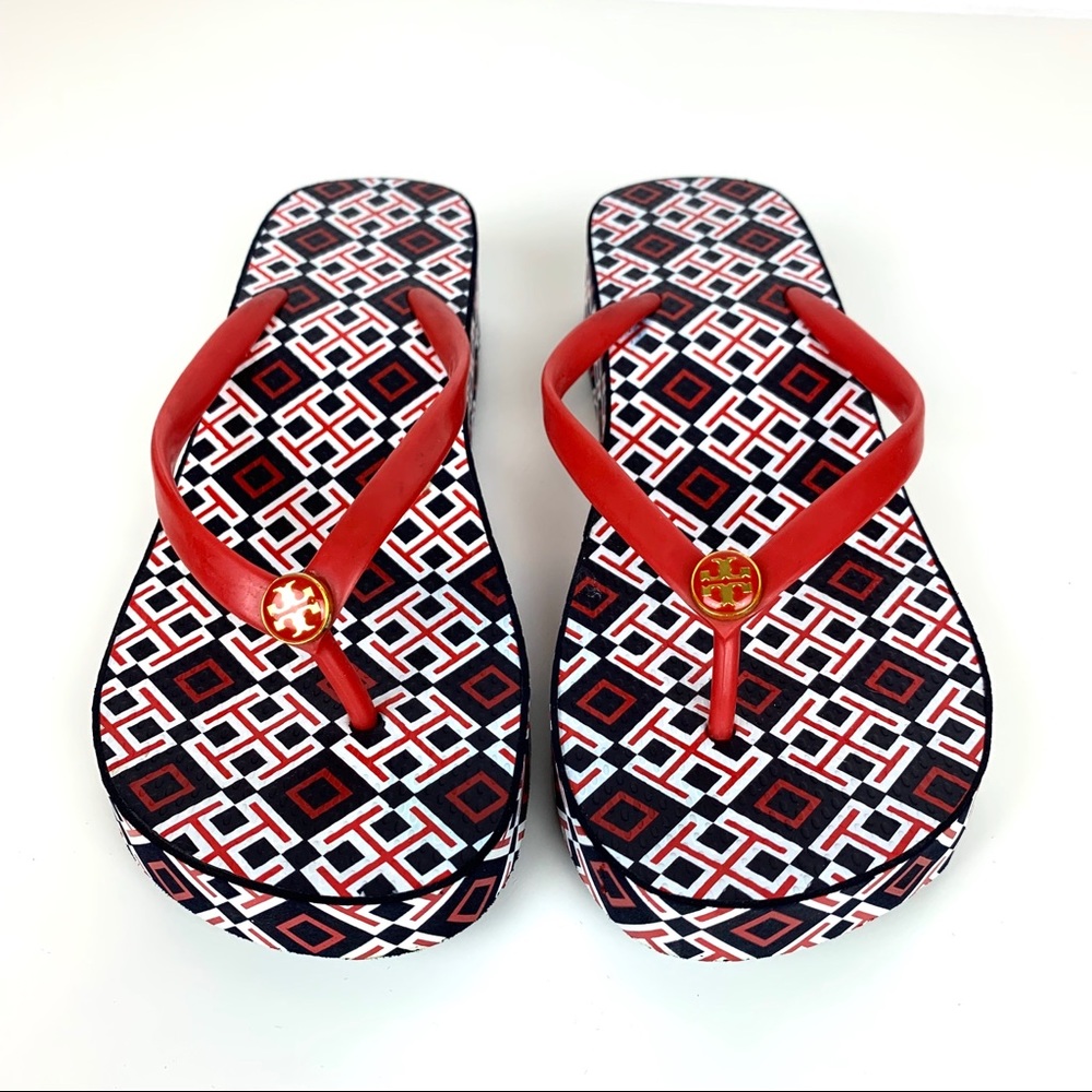 Tory Burch Wedge Flip Flops Size 7